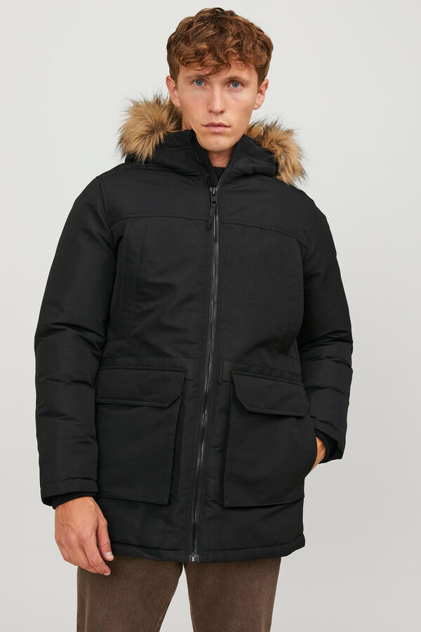 Springfield Parka capucha con plumas negro