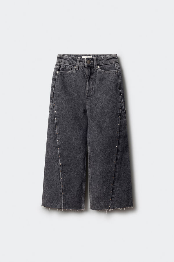Springfield Kids Cal&ccedil;a jeans culotte com denim para menina cinzento