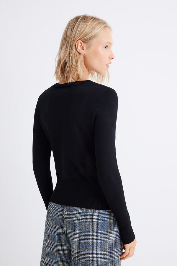 Springfield Camisola leve bot&otilde;es punhos preto