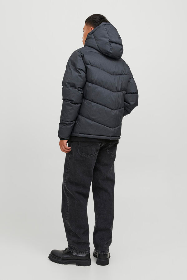 Jack & Jones Casaco acolchoado tipo puffer com capuz cinzento