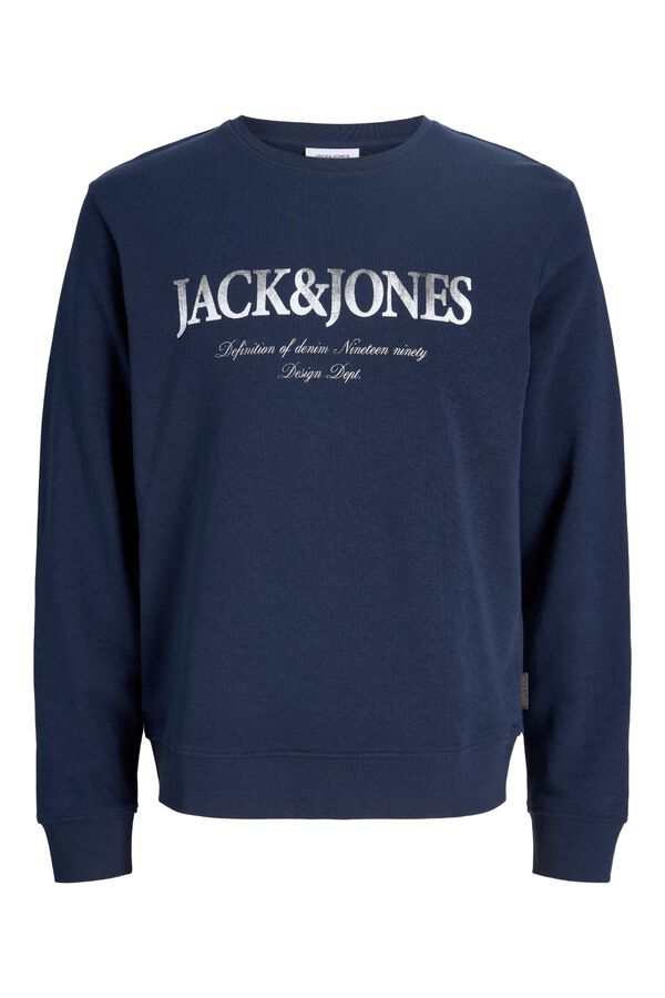Jack & Jones PLUS Sweatshirt manga curta em algod&atilde;o azul