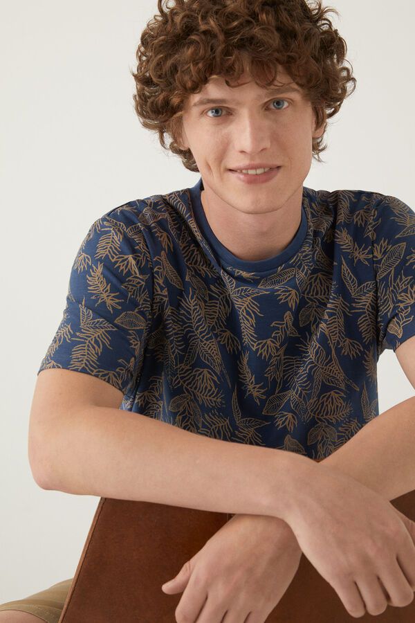 springfield T-shirt estampagem &eacute;tnica azul