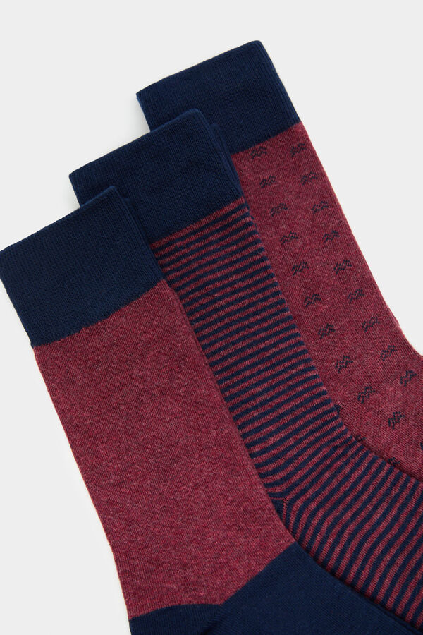 Springfield Pack 3 calcetines burdeos rojo