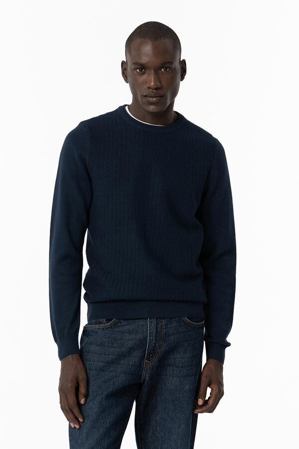 Tiffosi Jersey de Punto con Jacquard azul