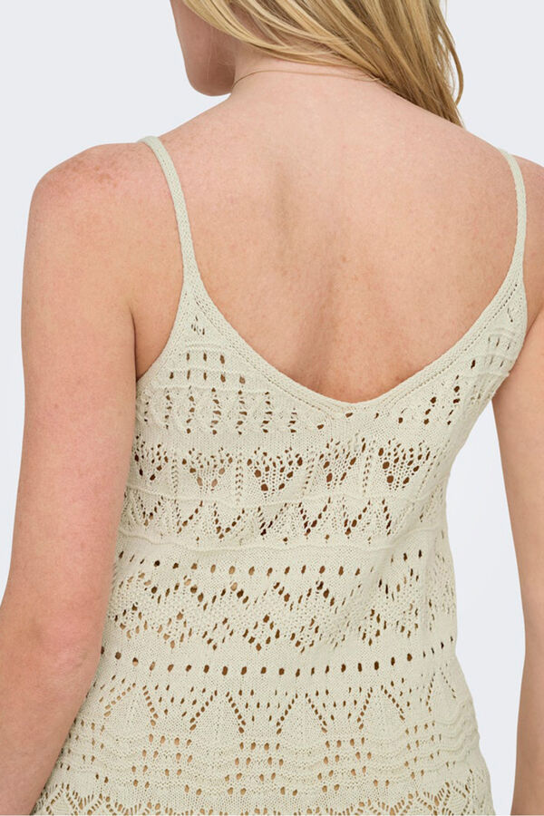 Only Vestido midi crochet rosa