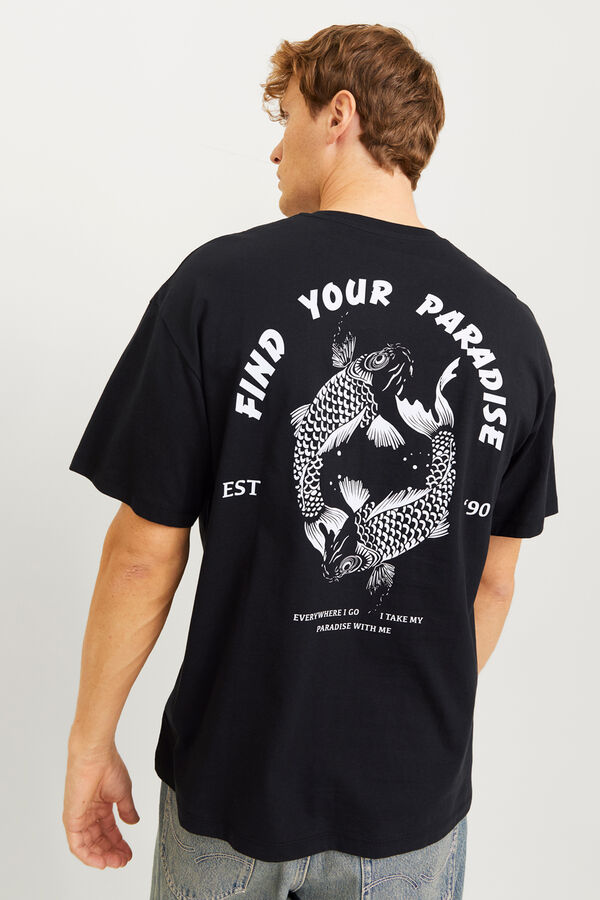 Jack & Jones T-shirt back print preto