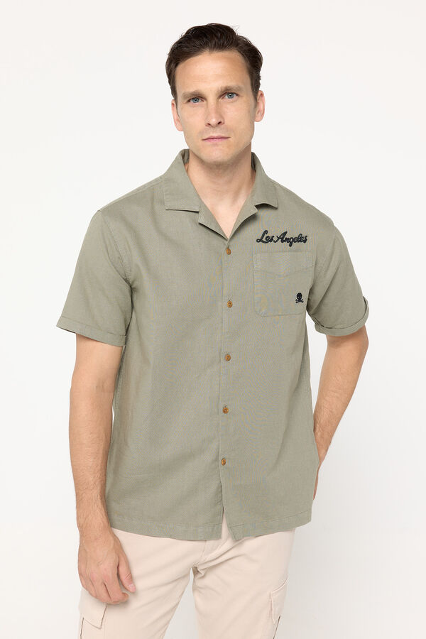 Superdry Camisa de manga curta Resort bege