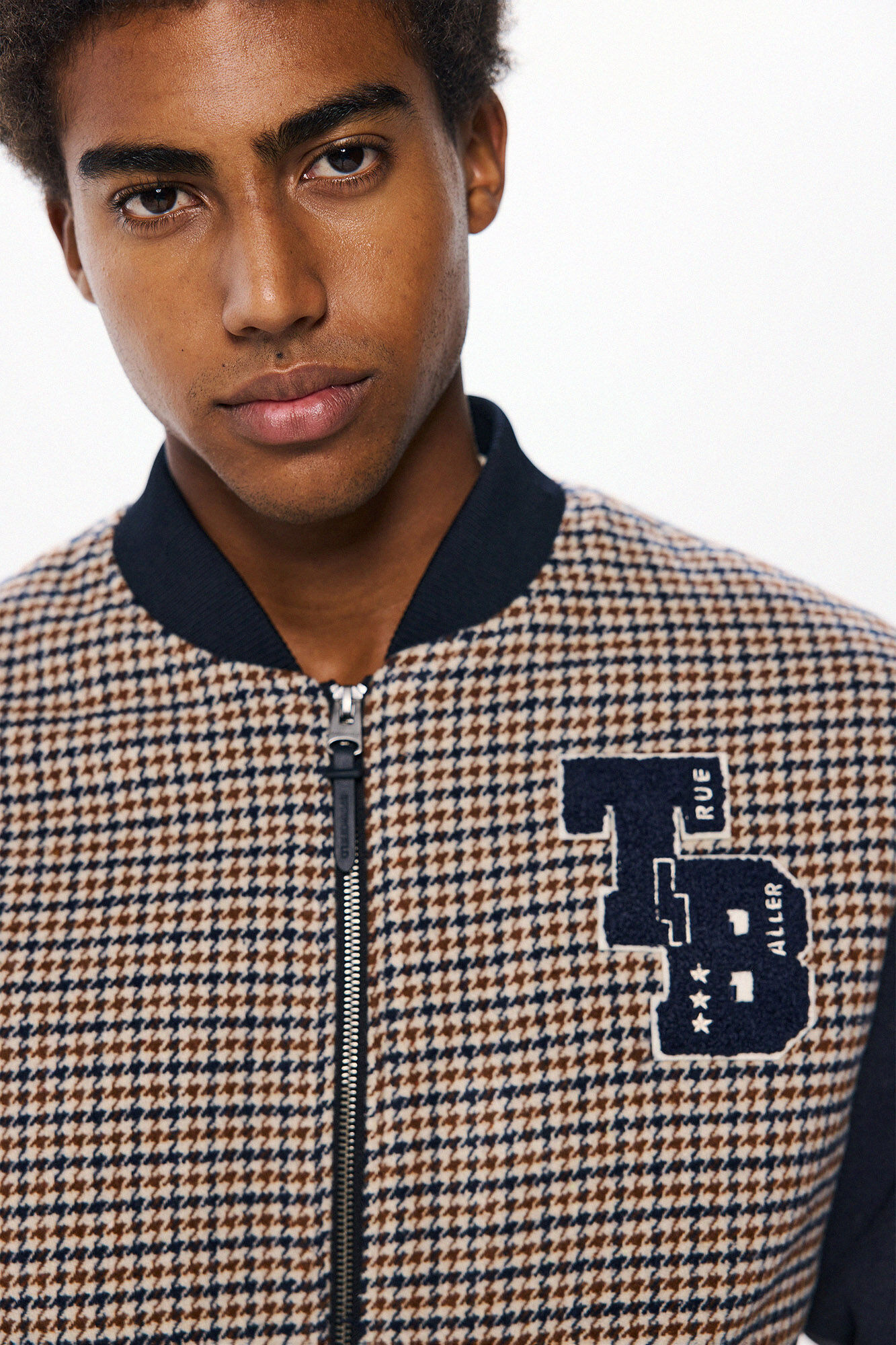 Springfield Jaqueta bomber xadrez universit&aacute;ria combinada