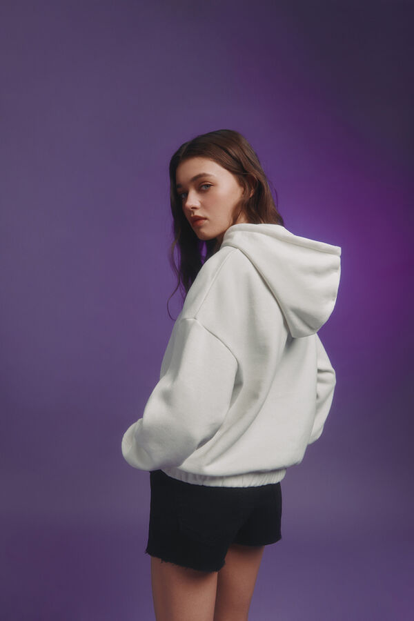 Springfield Sudadera cropped "Culpables" blanco