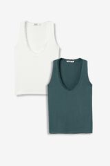 Tiffosi Pack 2 tops de tirantes blanco
