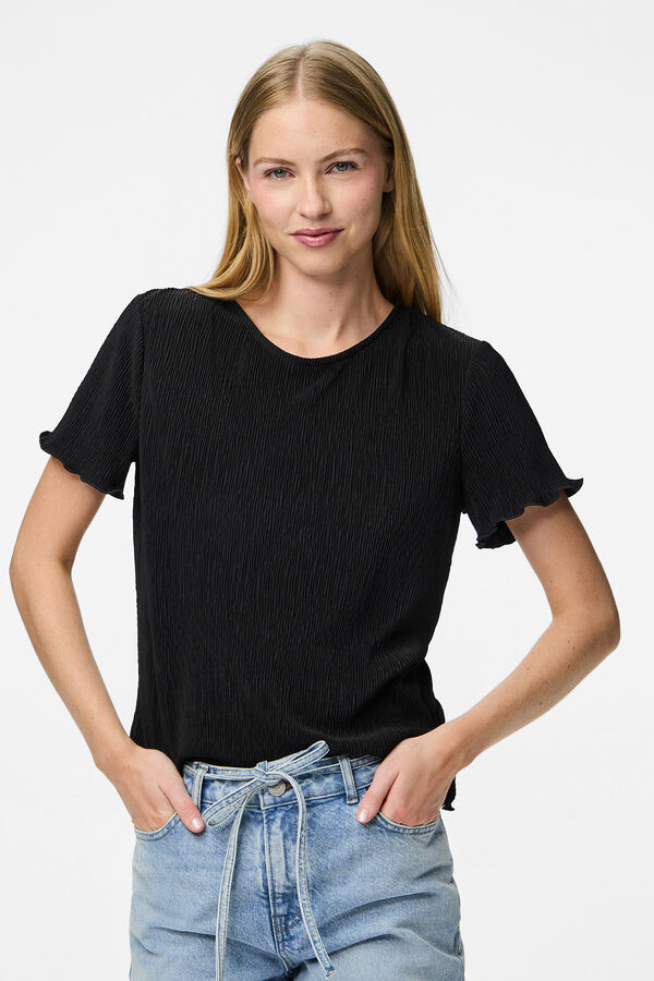 Pieces T-shirt de manga curta preto