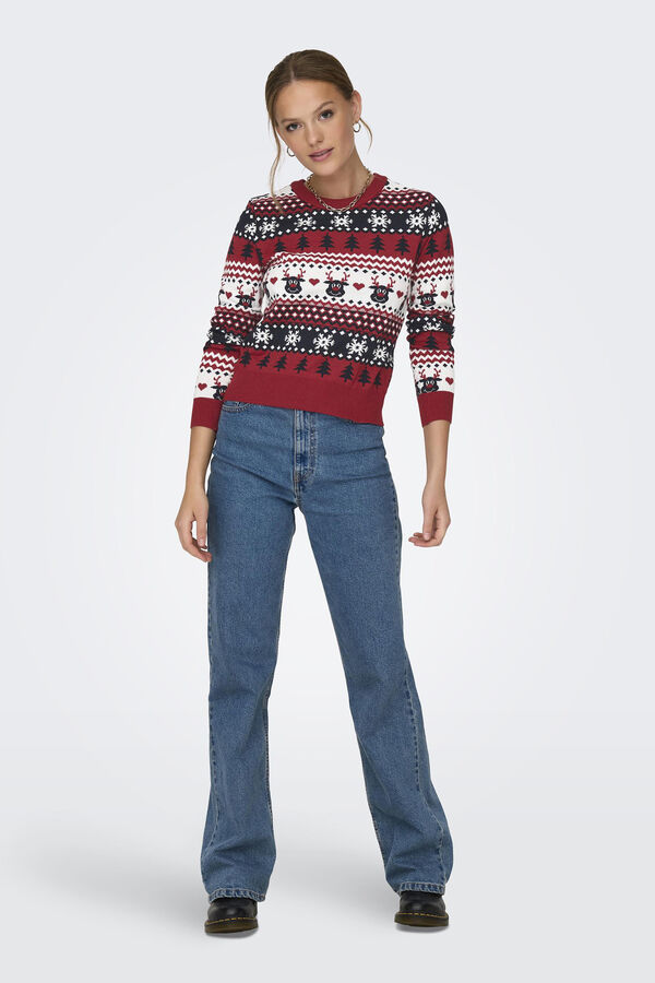 Only Camisola de Natal vermelho