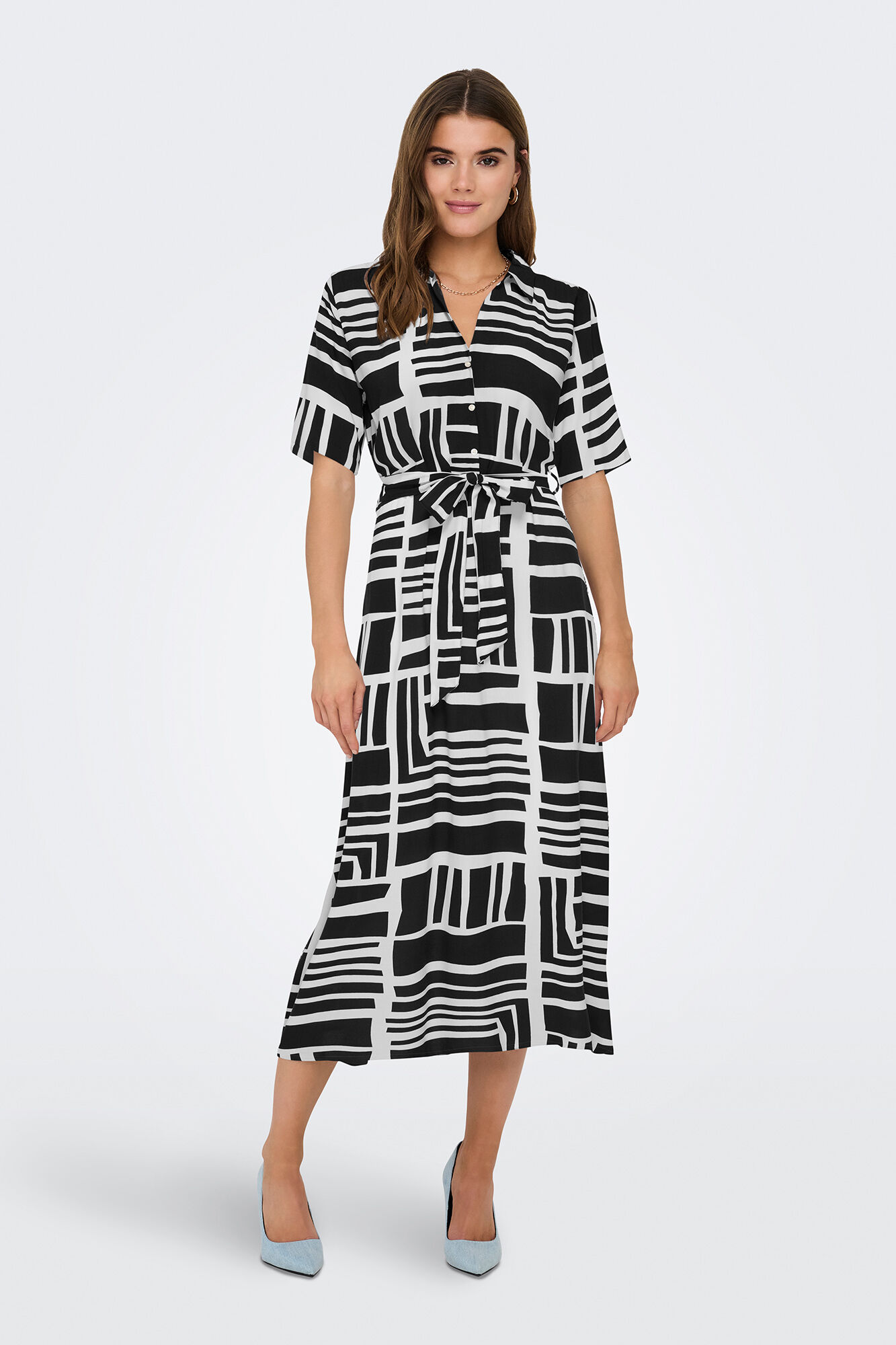 JDY Vestido midi camiseiro