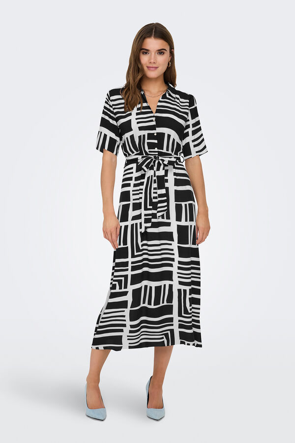 JDY Vestido midi camisero azul