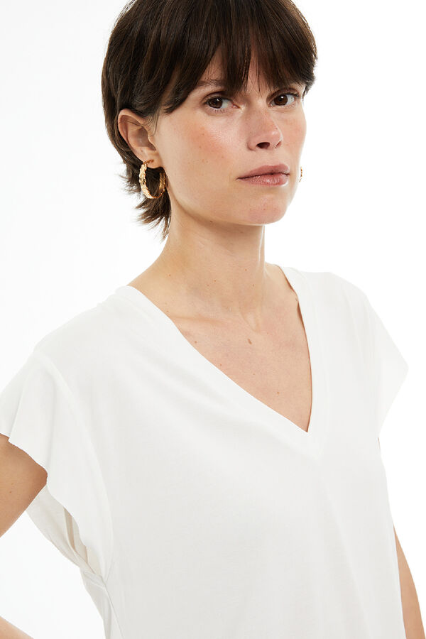 System Action Camiseta manga corta marfil