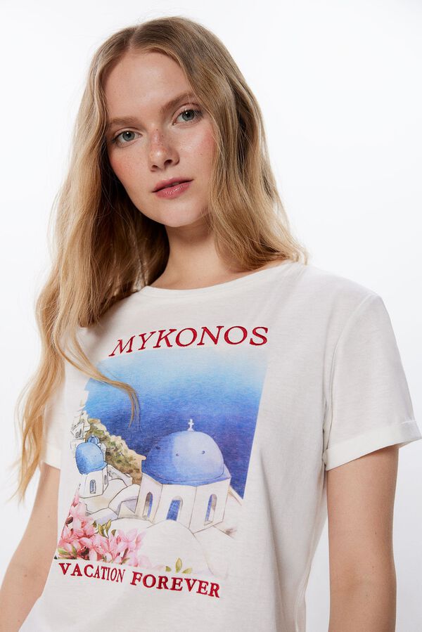 Springfield T-shirt Gráfica Paisagem azul