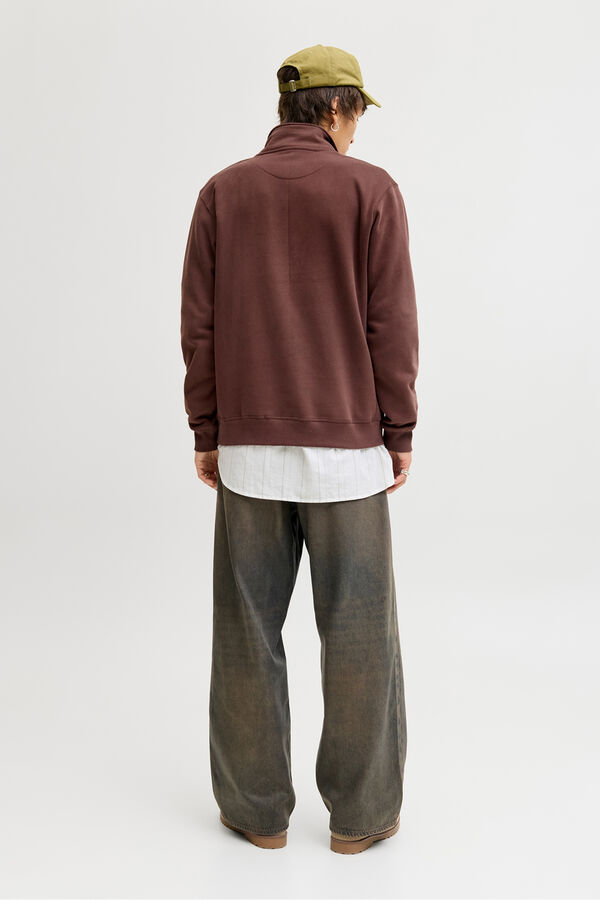 Jack & Jones Sudadera cuello cremallera burdeos