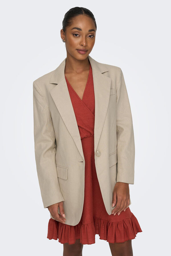 Springfield Blazer oversized com linho cinza