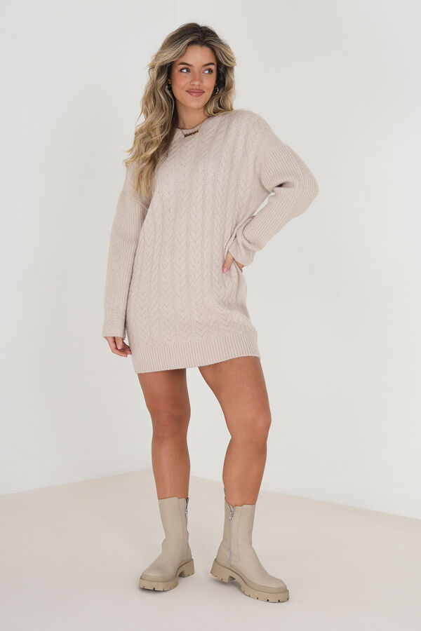 Brave Soul Vestido de punto con ochos marfil