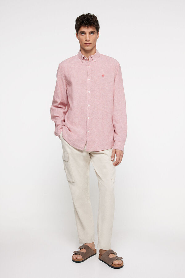 Springfield Camisa lino color rosa