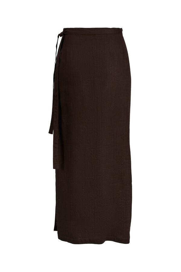 Jack & Jones Falda pareo larga de lino marr&oacute;n