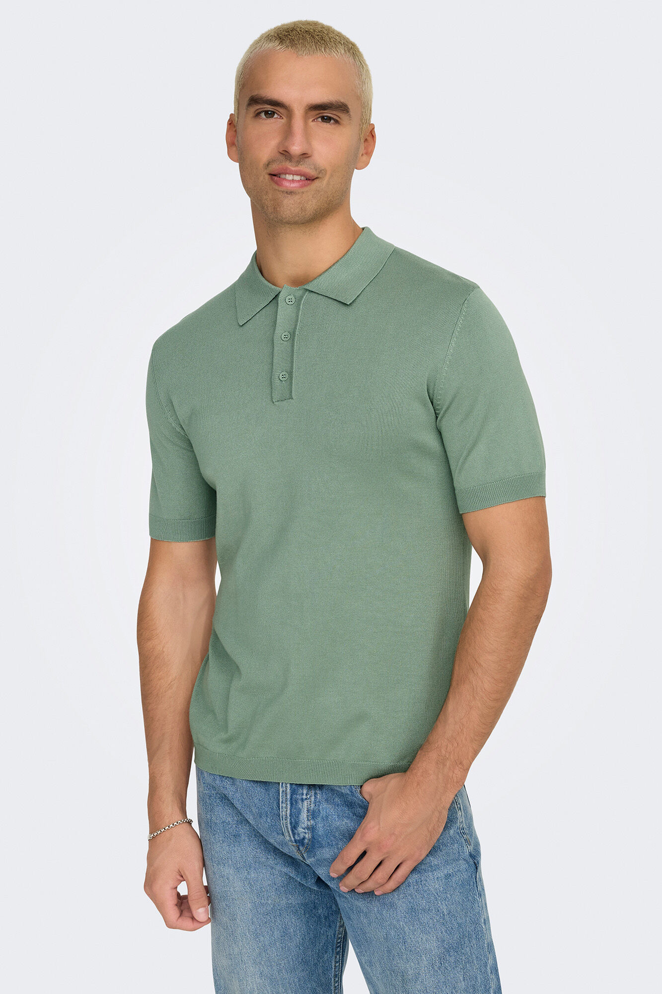 Only & Sons Camiseta masculina de malha de manga curta