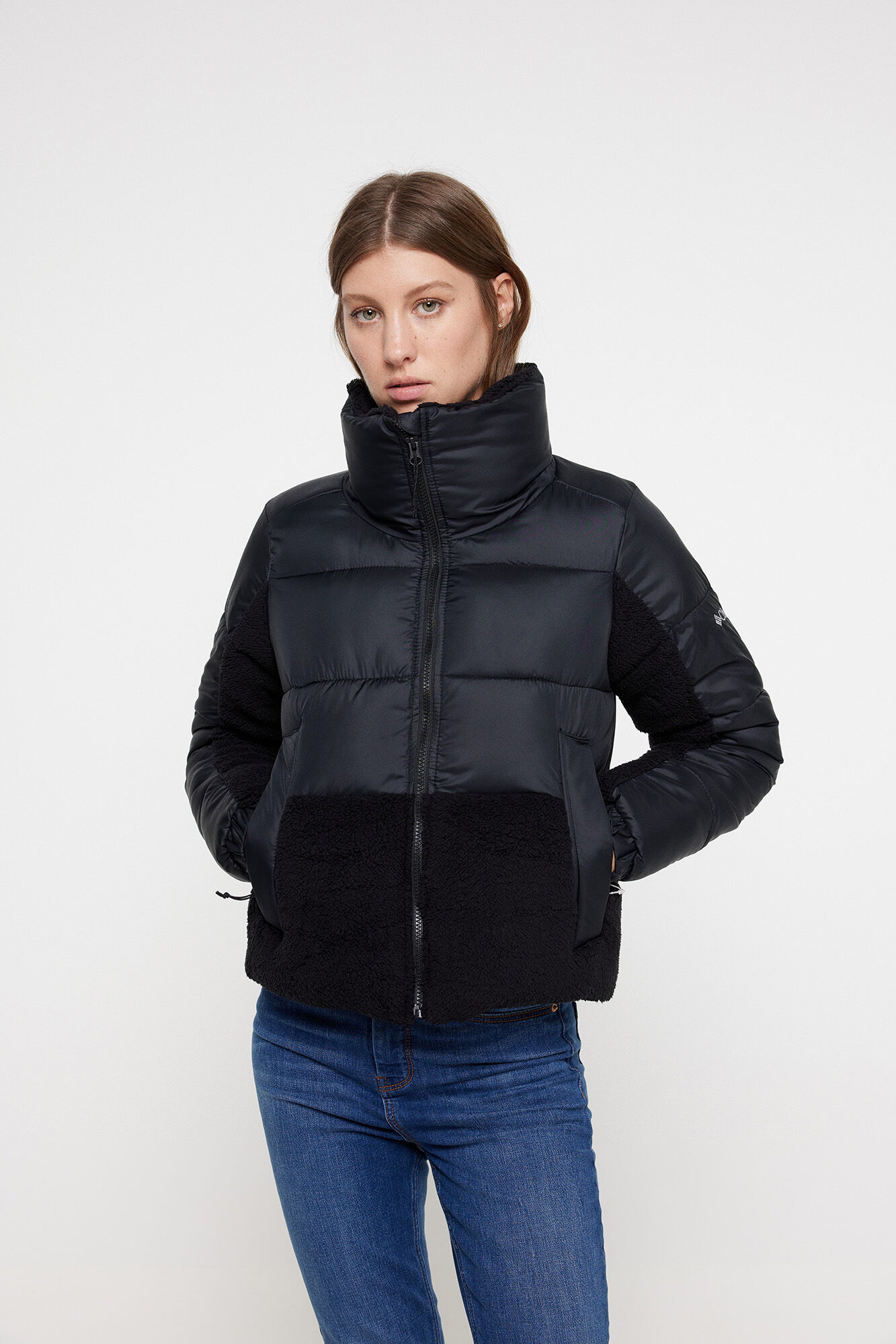 Columbia Casaco acolchoado h&iacute;brido de forro polar sherpa da Columbia Leadbetter Point&trade; para mulher