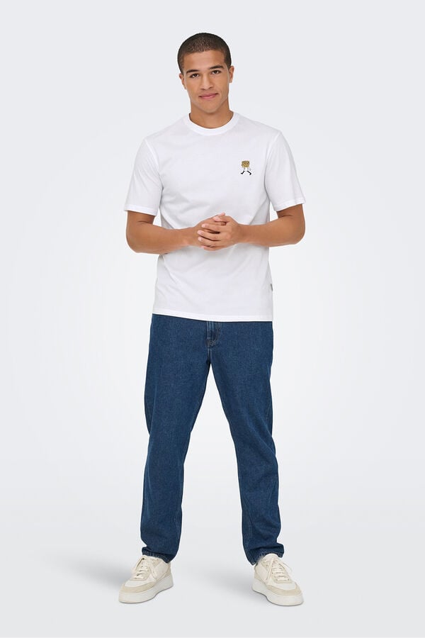 Only & Sons T-shirt de manga curta. branco