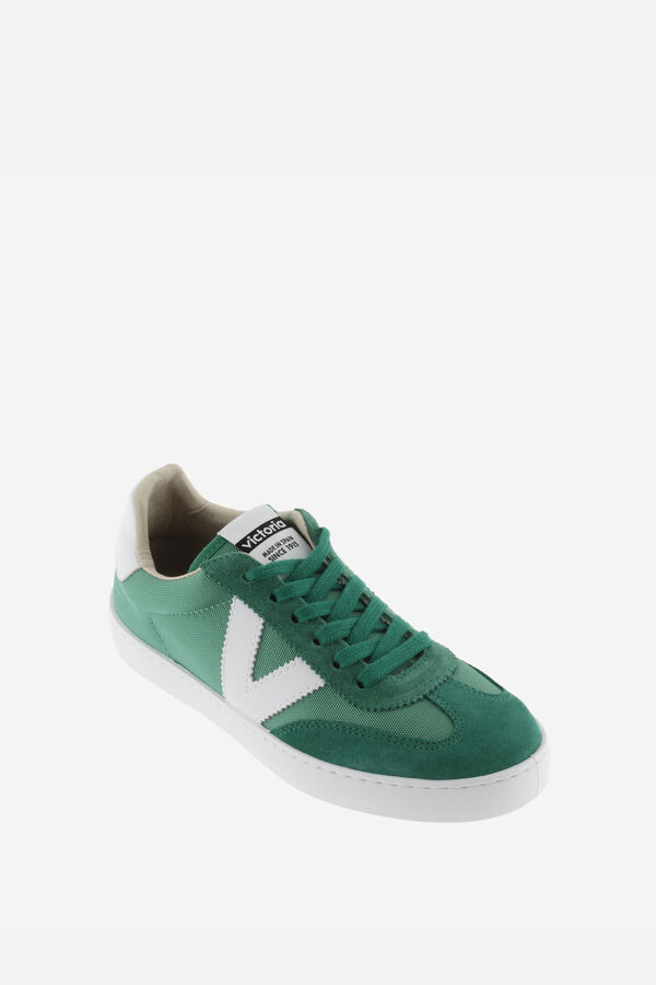 Victoria Zapatillas de nylon Victoria Berl&iacute;n Ciclista con piezas en contraste y de serraje al tono verde