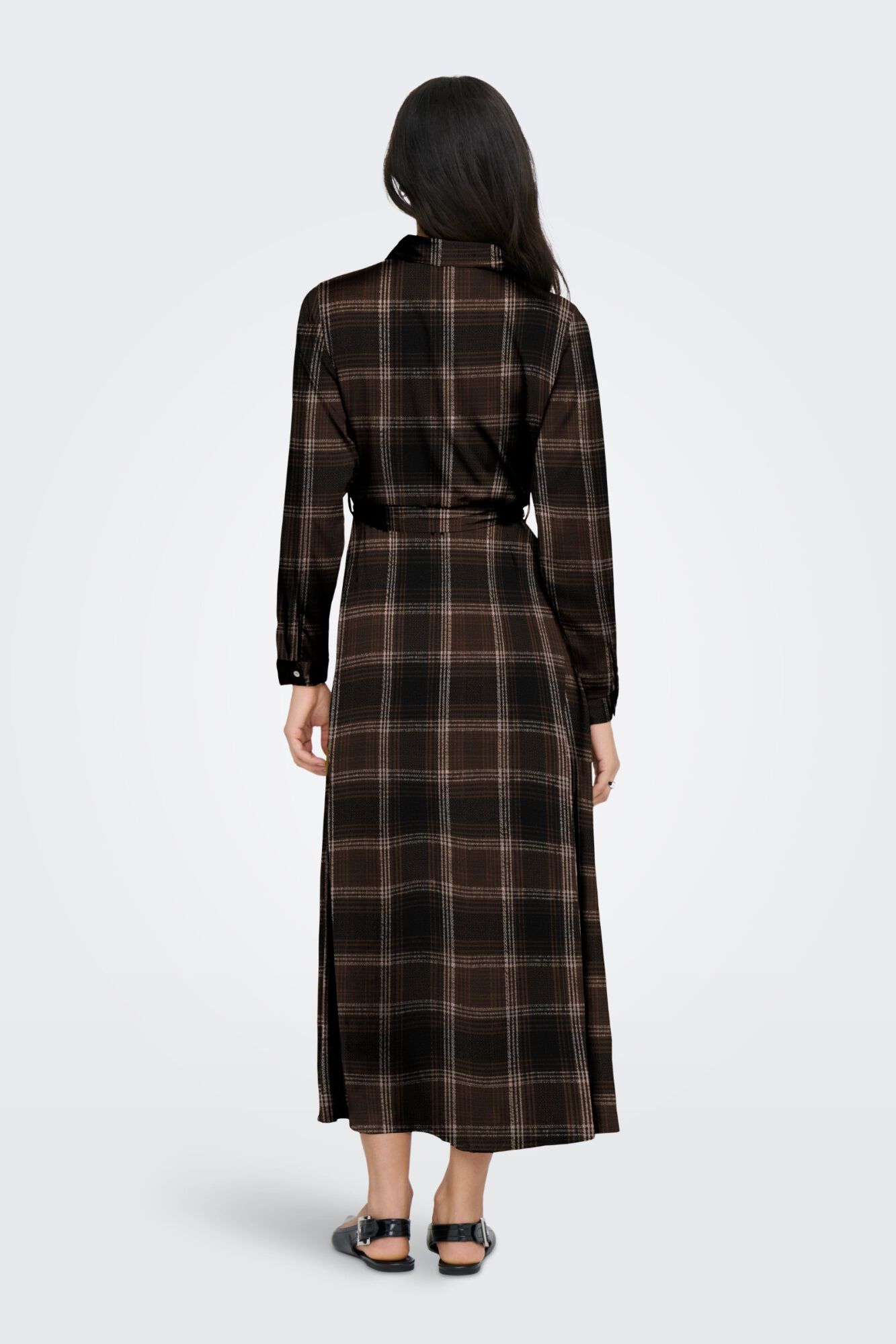 Only Vestido largo camisero satinado