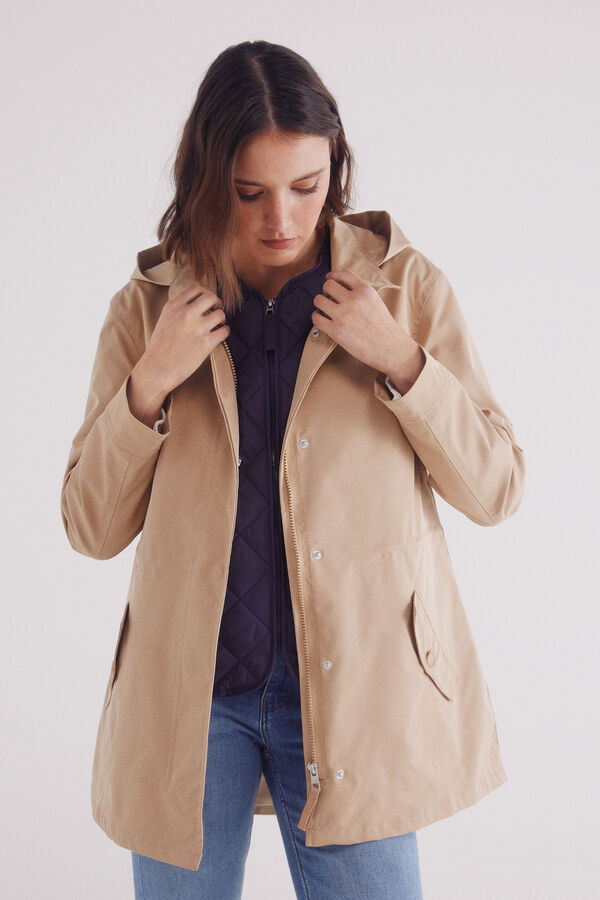 Springfield Parka capucha 2 en 1 beige