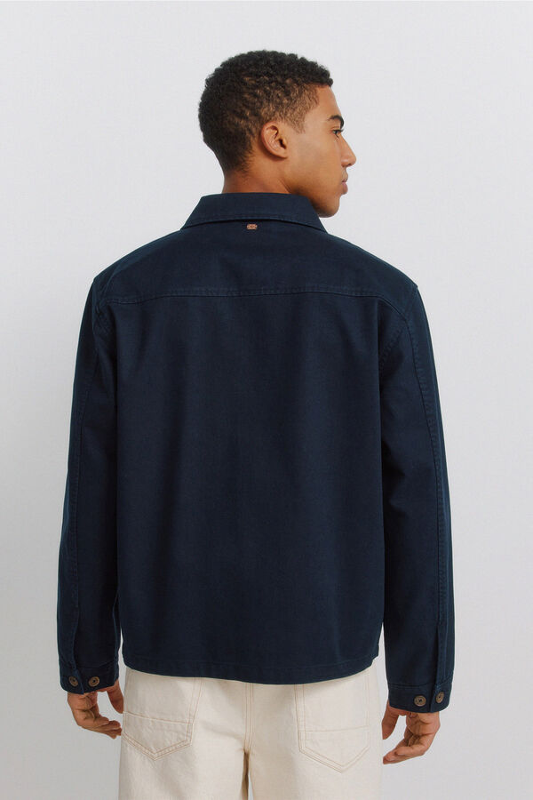 Springfield Sobrecamisa overshirt fit em algod&atilde;o azul