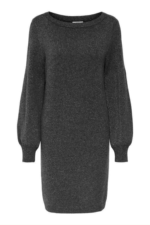 JDY Vestido curto de malha lurex cinzento