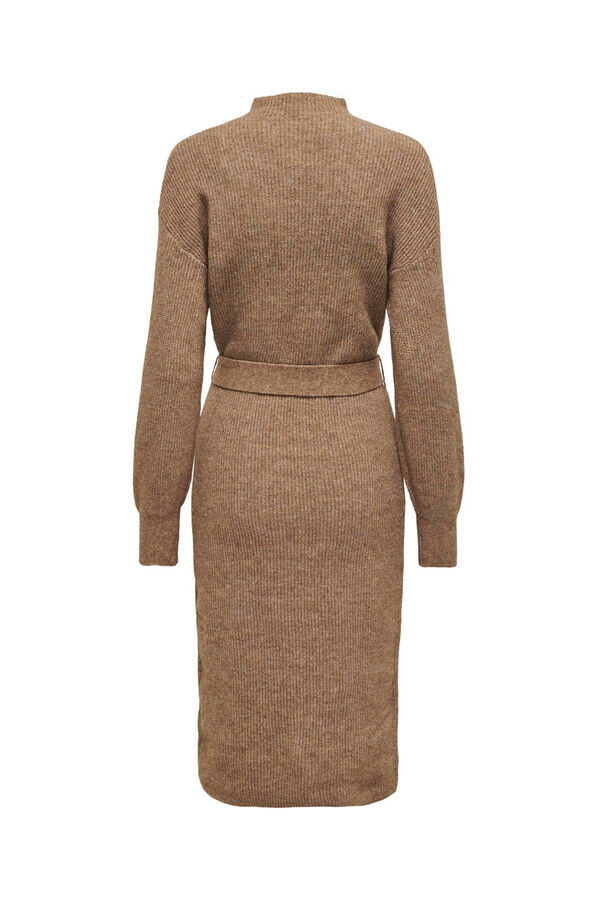 Only Vestido largo de lana marrón
