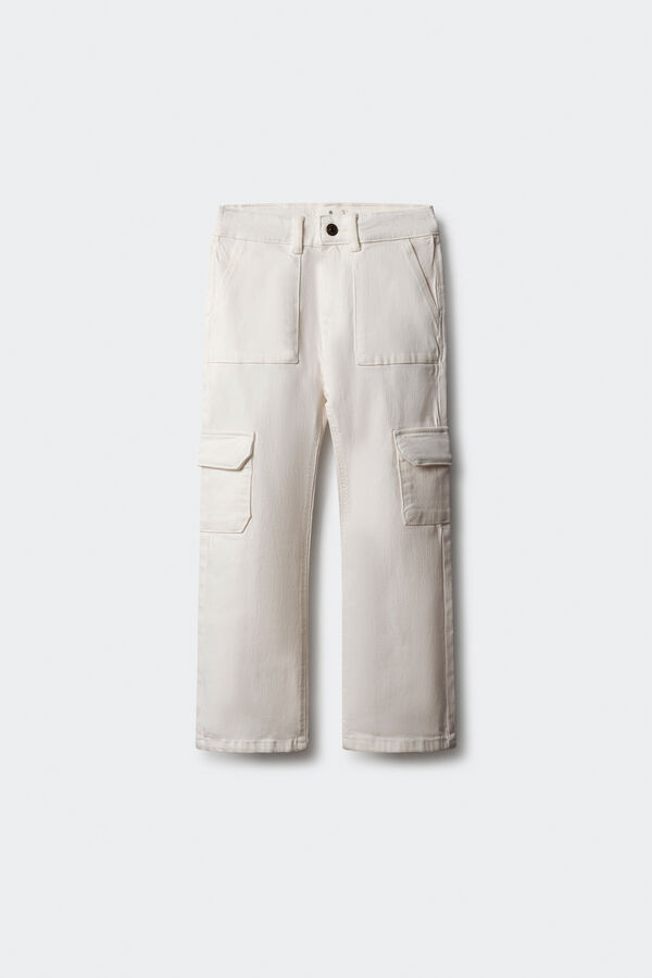 Springfield Kids Pantal&oacute;n cargo ni&ntilde;a blanco