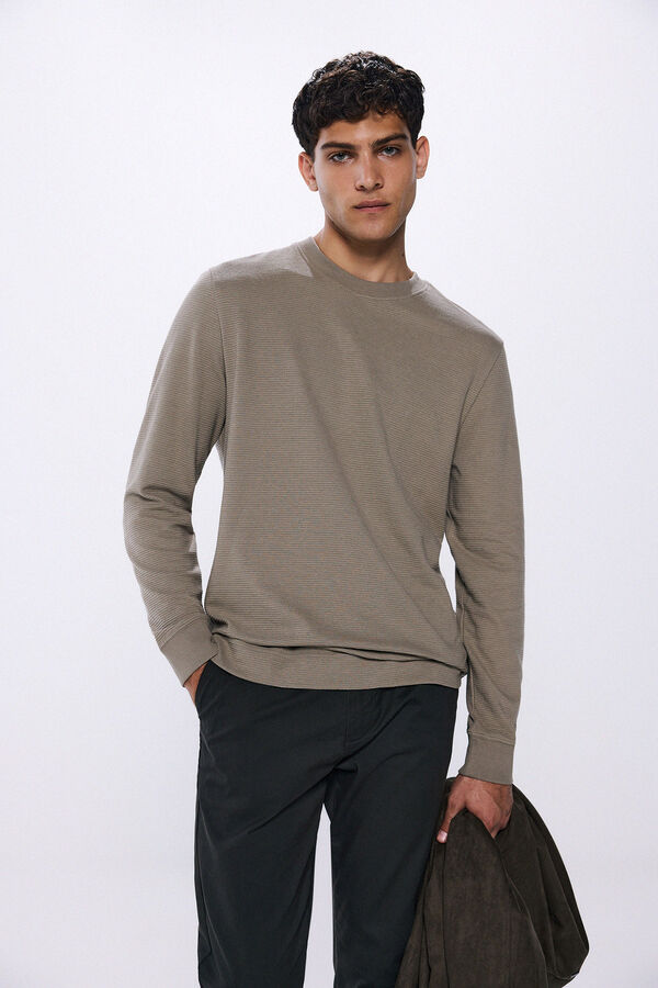 Springfield Camiseta manga larga atabillada pu&ntilde;os nude