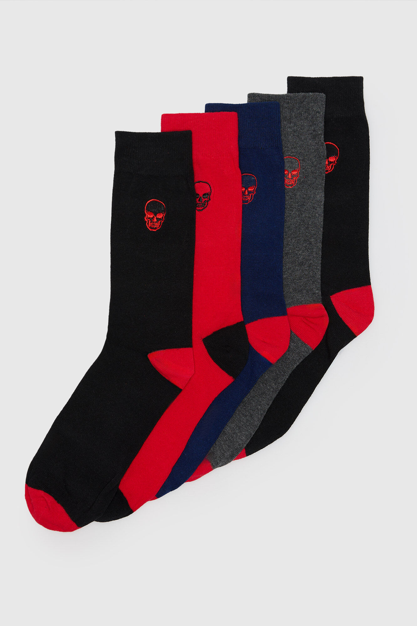 Brave Soul Pack 5 calcetines con calavera