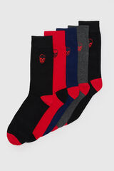 Brave Soul Pack 5 meias soquetes com caveira estampado