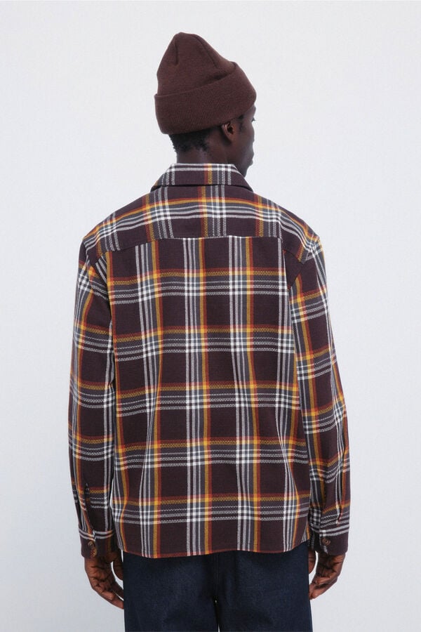 Springfield Sobrecamisa cuadros overshirt tostado
