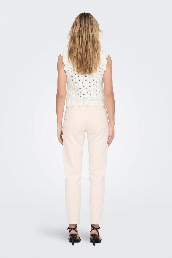 Only Camiseta de crochet regular fit branco