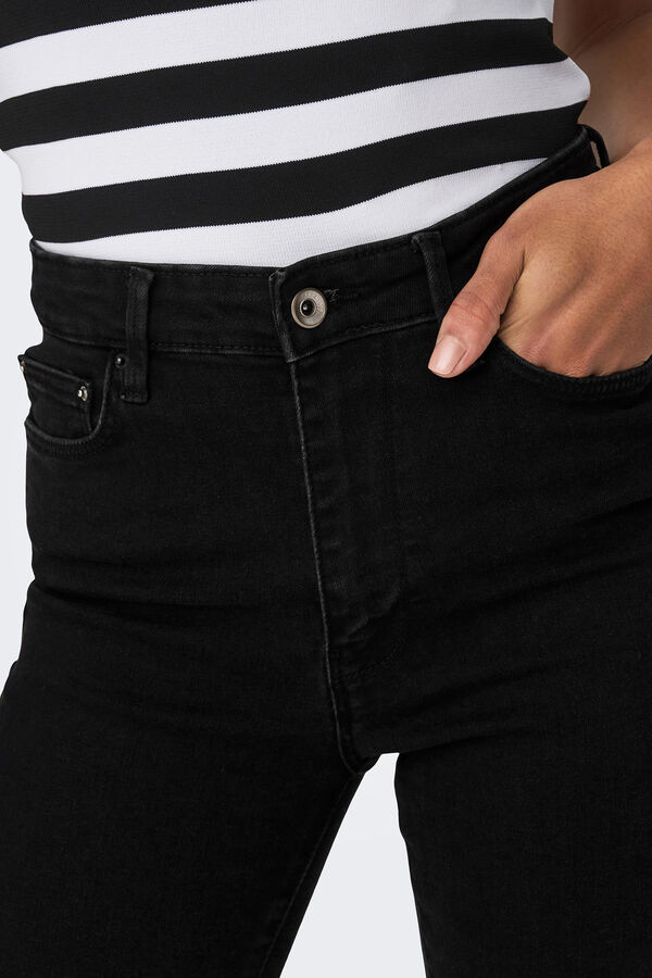 Only Jeans Skinny Tiro Alto negro