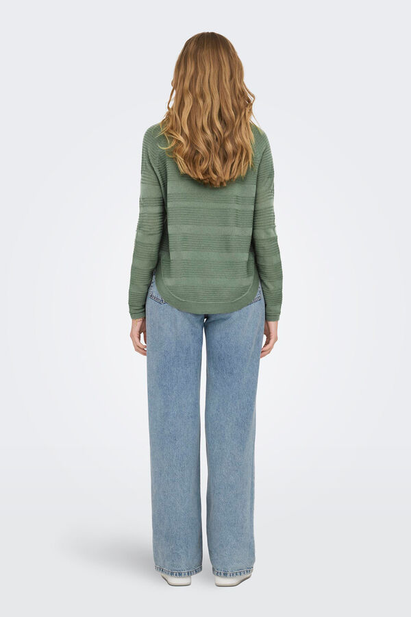 Only Camisola de manga comprida e gola redonda verde