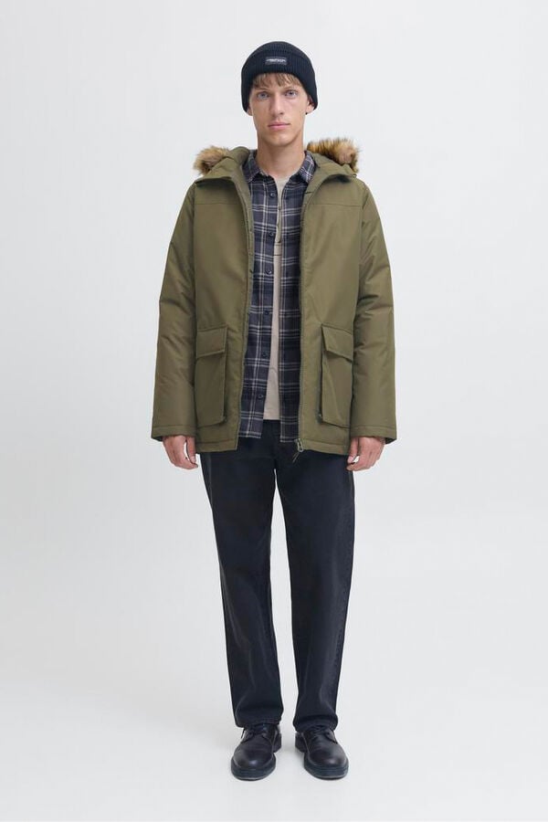 JJ REBEL Parka capucha pelo verde