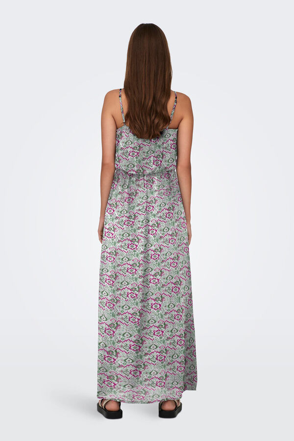 Only Vestido longo com al&ccedil;as ajust&aacute;veis rosa