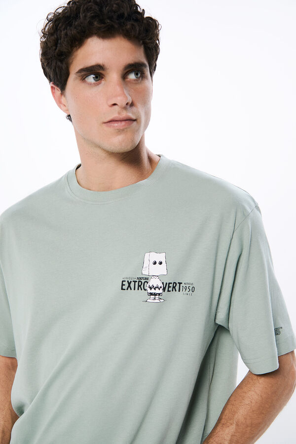 Springfield Camiseta Peanuts Charlie Extrovert verde