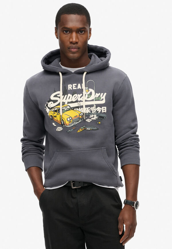 Superdry Sudadera Con Capucha Gr&aacute;fica gris