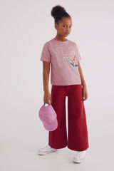 Springfield Kids T-shirt de menina com detalhe de renda rosa