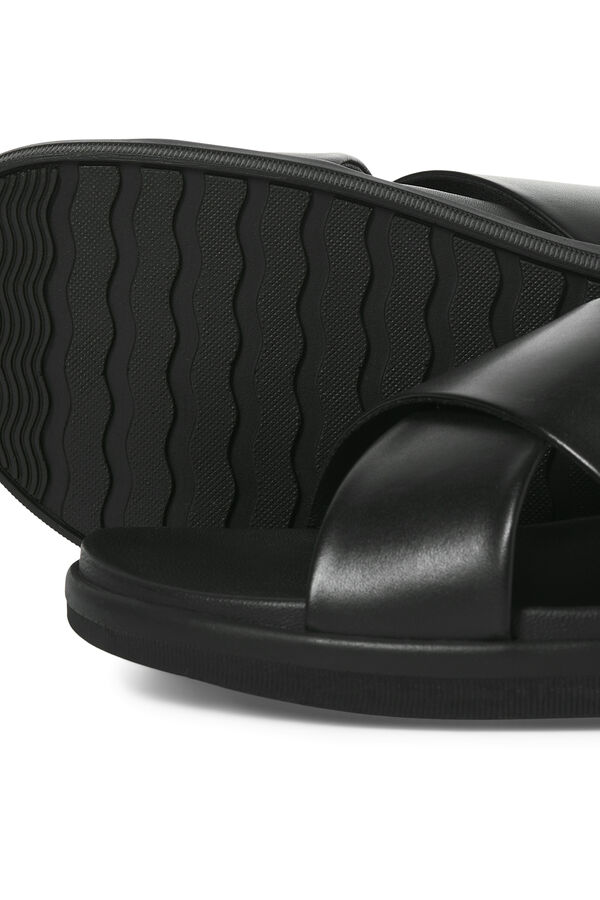 Jack & Jones Sandalia cruzada de piel negro