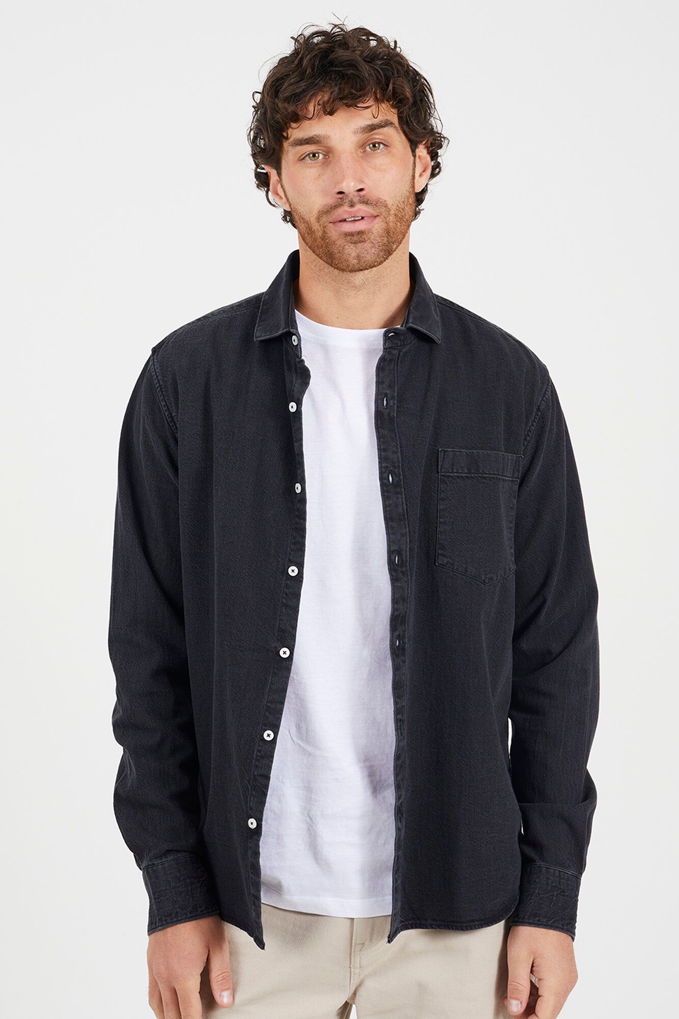 Brave Soul Camisa jeans com bolso
