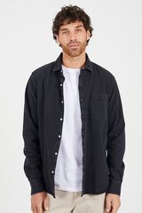 Brave Soul Camisa jeans com bolso preto
